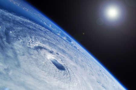 Hurricane from space, on the surface of the Earth. Elements of this image furnished by NASA. high...