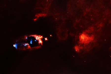 Fiery galaxy on a dark background.