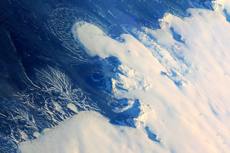 Ice of Antarctica from space.の写真素材