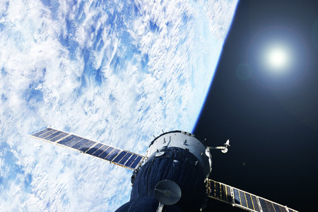 Space satellite above the Earth.