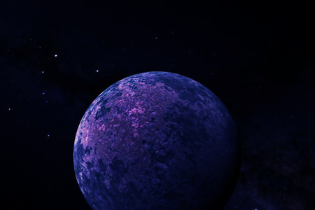 A fantastic exoplanet in dark space. Elements of this image furnishing . high quality photoの写真素材