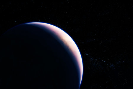 A fantastic exoplanet in dark space. Elements of this image furnishing . high quality photo