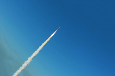 Rocket launch into outer space.の写真素材