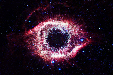 A beautiful galaxy of unusual shape.の写真素材