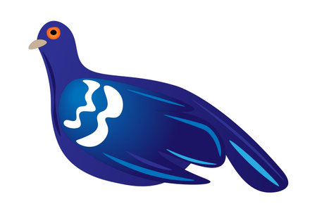 Pigeon on a white background, children's drawing. vector illustrationのイラスト素材