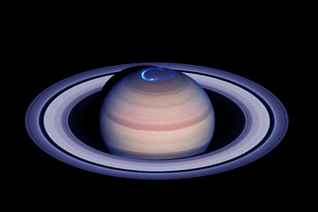 The planet Saturn is in space.の写真素材