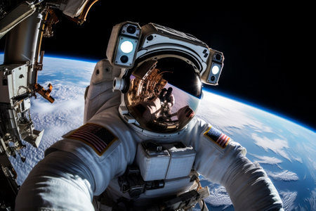 Astronaut in outer space. Generative AI. high quality illustrationの素材