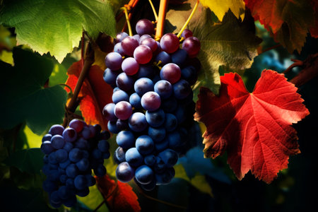 different types of grapes. Generative AI. high quality illustrationの素材