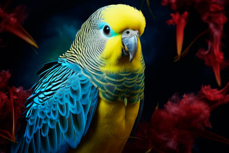 Beautiful wavy parrot. Generative AI. high quality illustrationの素材
