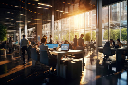 People work in the office. Generative AI. high quality illustrationの素材