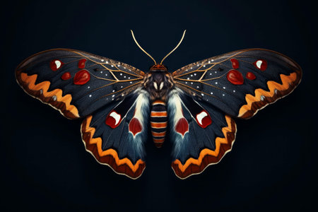 Beautiful, bright moth. Generative AI. high quality illustrationの素材