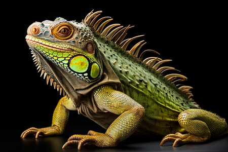 Beautiful iguana on a light background. Generative AI. high quality illustrationの素材