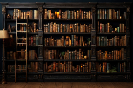 Home, old library. Generative AI. high quality illustrationの素材