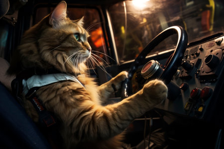 The cat is a doctor in the hospital. Generative AI. high quality illustrationの素材