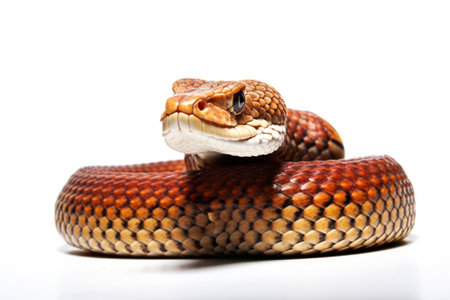 A snake on a light background. Generative AI. High quality illustrationの素材