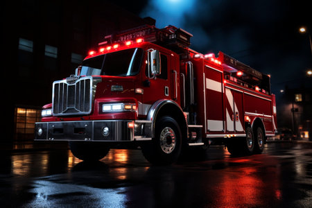 Fire brigade truck. Generative AIの素材