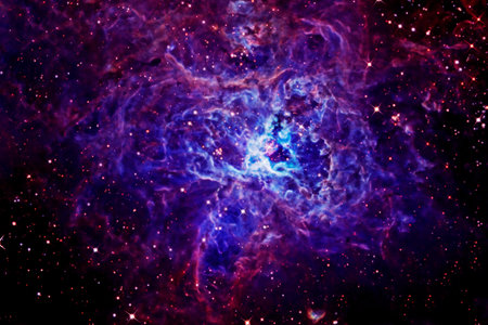 Blue cosmic nebula. High quality photo