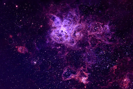 Blue cosmic nebula. Elements of this image furnished by NASA. High quality photo