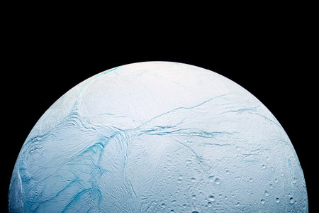 Ice planet on a dark background. High quality photo