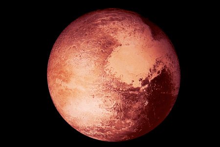 Planet Pluto on a dark background. High quality photo
