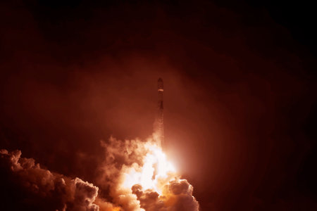 The launch of the shuttle into space. High quality photoの写真素材