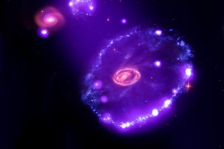 Beautiful multi-colored space nebula. High quality photo