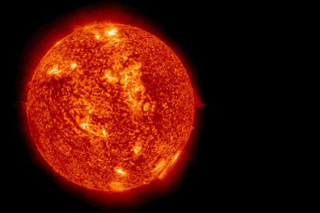 Sun on a dark backgroundの写真素材