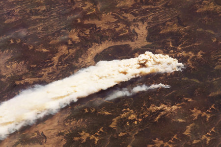 Forest fires, view from space. High quality photoの写真素材