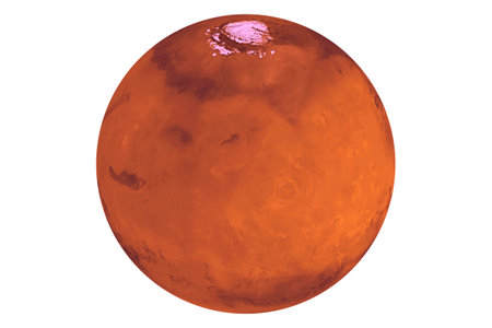 Planet Mars isolated on white background. High quality photoの写真素材
