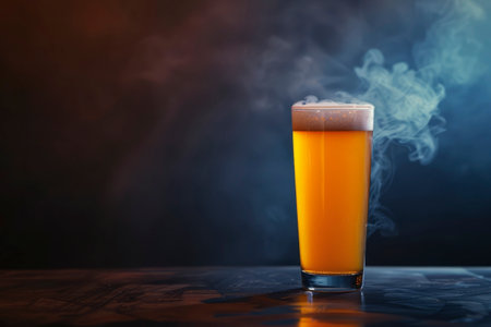 Beer glass on the table. Generative AI. High quality photoの素材