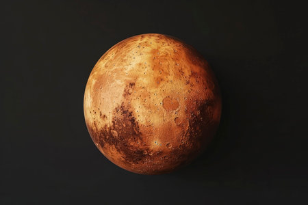 Planet Mars on a dark background. Generative AIの素材
