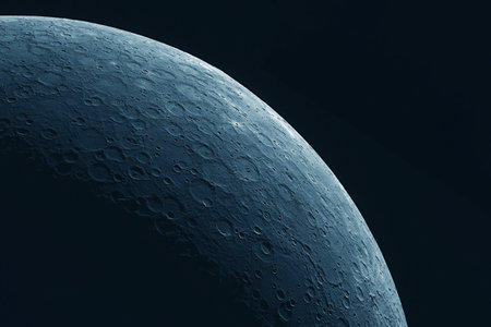 Moon on a dark background. Elements of this image furnished by NASAの写真素材