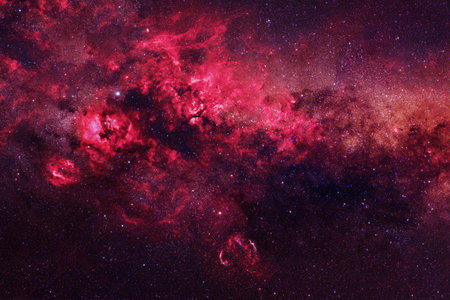 Beautiful red galaxy. High quality photoの写真素材