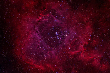 Red galaxy in deep space. High quality photo