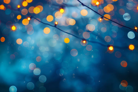 Lights of New Year's electric garlands. Generative AI. High quality photoの素材