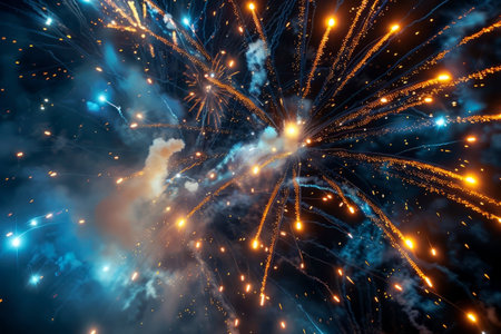 Beautiful holiday fireworks. Generative AI. High quality photoの素材