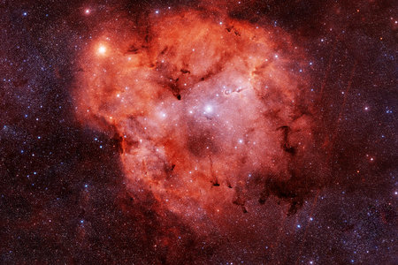 Red galaxy in deep space. High quality photo