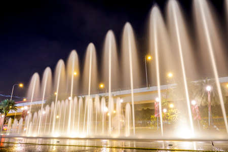 A water fountain outside Vivo City, Singaporeの写真素材