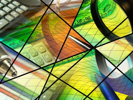 Business collage about analysis.の写真素材