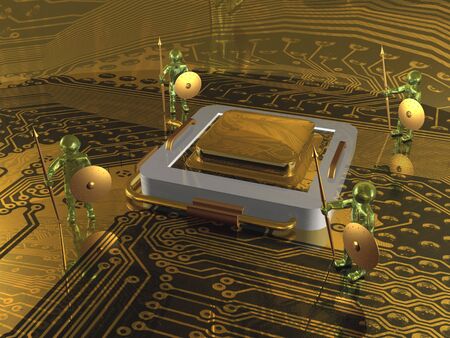 Guardians and processor on the motherboard. 