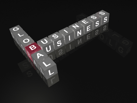 Cubes with letters on the black background.の写真素材