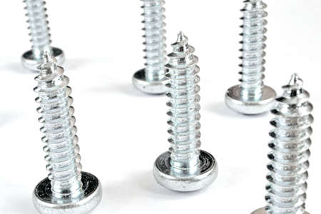 Set of screws on the white background.の写真素材