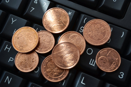 Money with keyboard - abstract business background.の写真素材