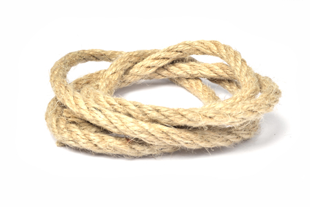 Section of rope on the white background.の写真素材
