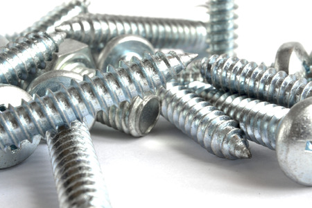 Set of screws on the white background.