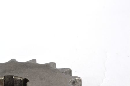 Metal gear on the white background.の写真素材