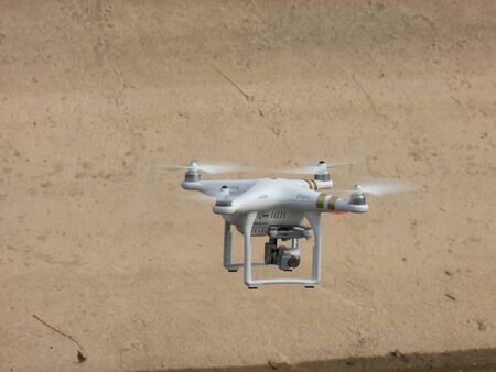 Drone flying over the ground