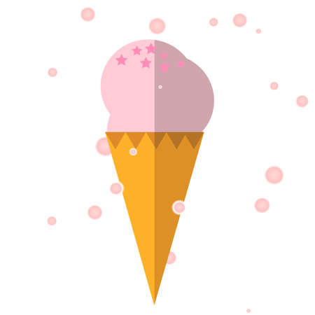 Icecream with stars flat isolated object iconのイラスト素材