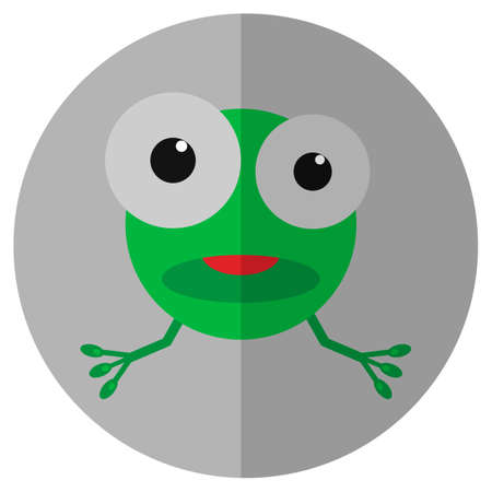 Green frog with bif eyes flat iconのイラスト素材