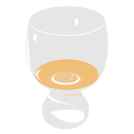Glass of white wine flatのイラスト素材